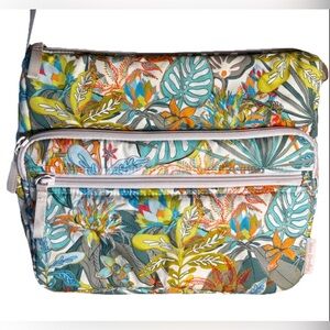 Vera Bradley Rain Forest Canopy Utility Crossbody Purse Bag Tropical EUC!